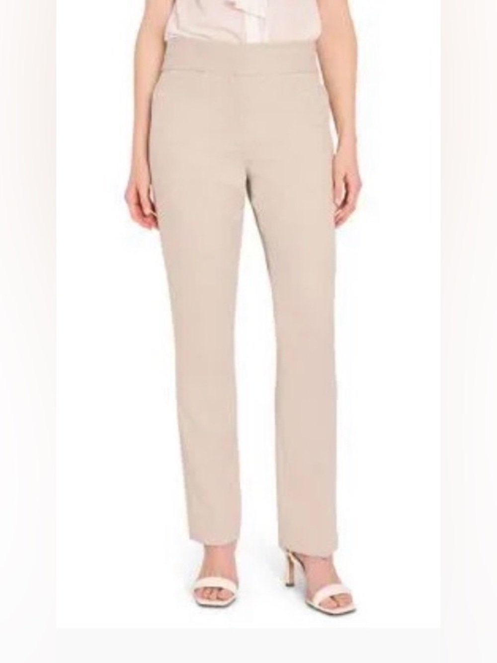 NWT T Tahari Straight-Leg Dress Pants in Oatmeal Beige Tan MSRP $99